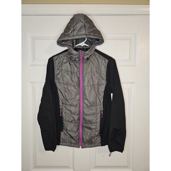 New Balance Jackets & Blazers - New Balance Hooded Jacket Full Zip Womens S Small Gray Black Purple Activewear